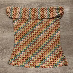 Niche Rainbow Y2K Off the Shoulder Top Size L